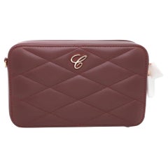 Chopard Happy Hearts Mini bolso de cadena de piel acolchada burdeos 95000-1099