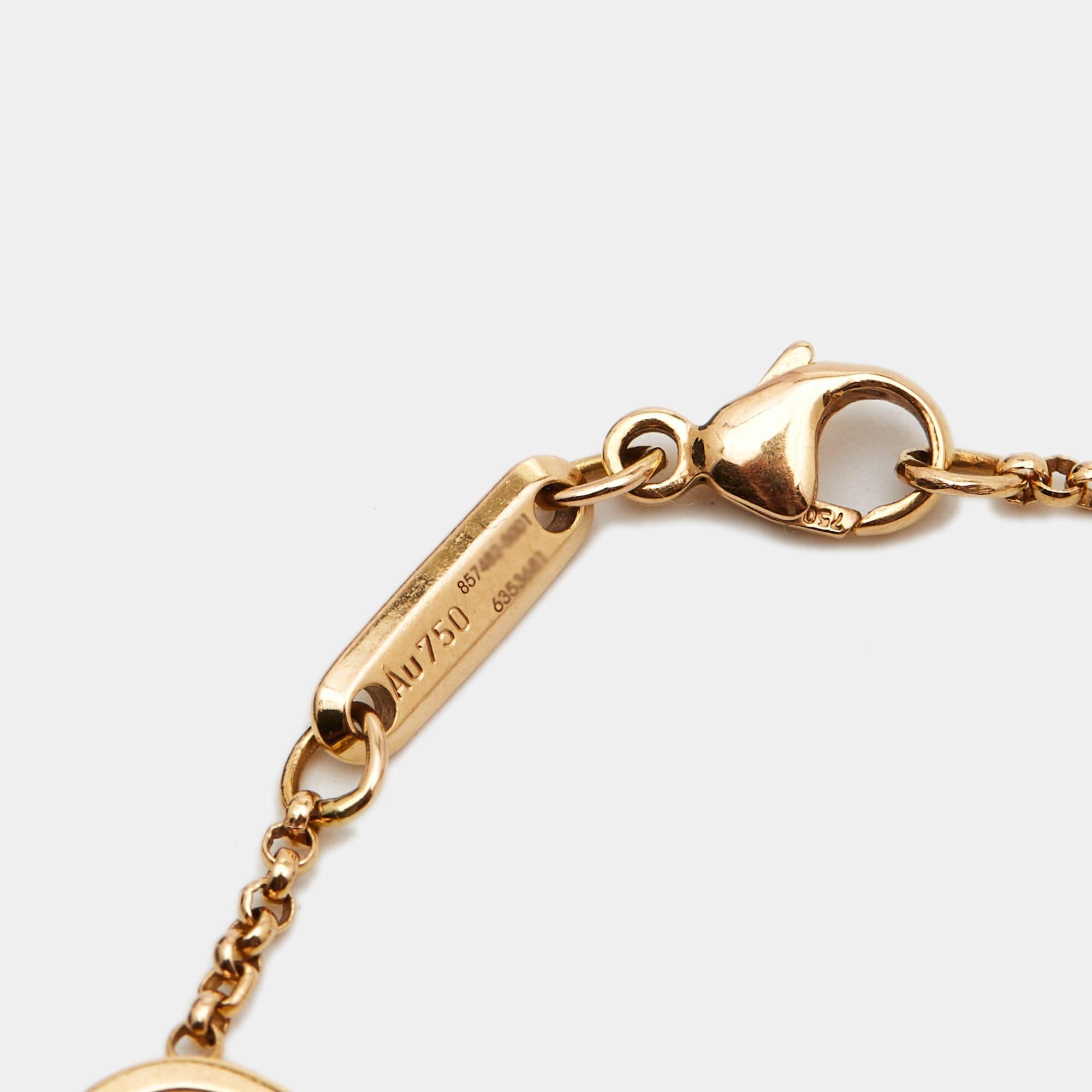 Rose Cut Chopard Happy Hearts Diamond 18k Rose Gold Bracelet