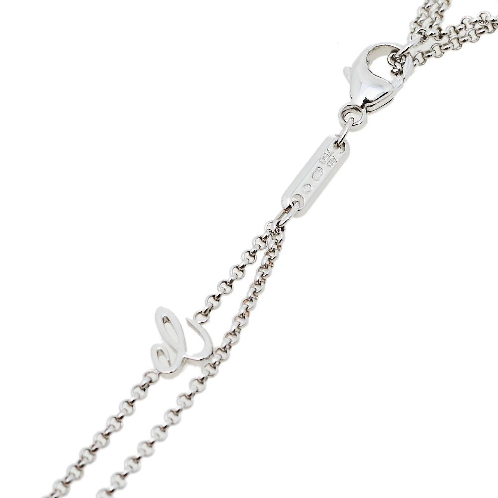 Chopard Happy Hearts Diamond 18K White Gold Cocktail Pendant Necklace 1