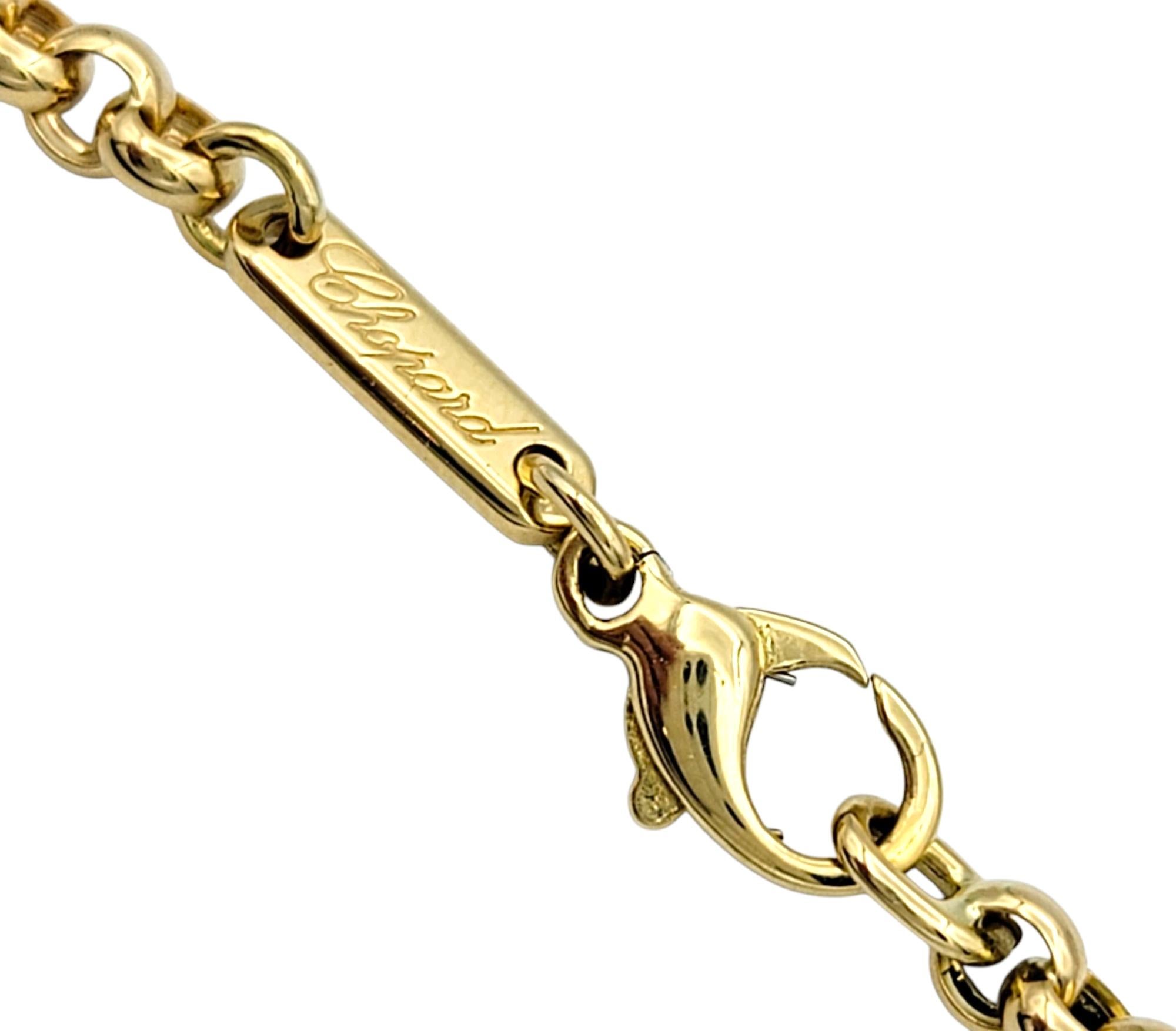 Donna Collana Chopard Happy Hearts con diamanti e perle in oro giallo 18 carati in vendita