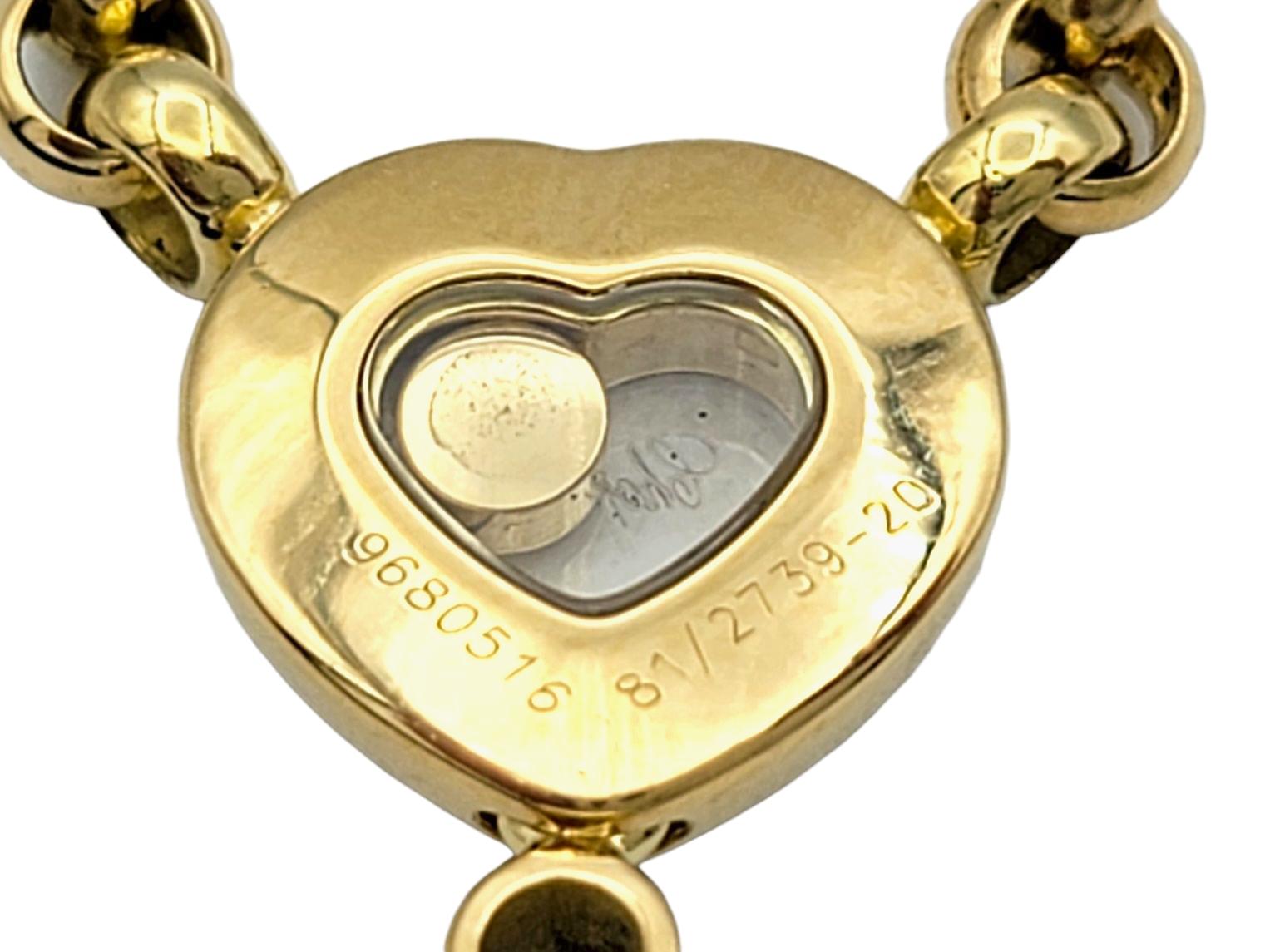 Collana Chopard Happy Hearts con diamanti e perle in oro giallo 18 carati in vendita 2
