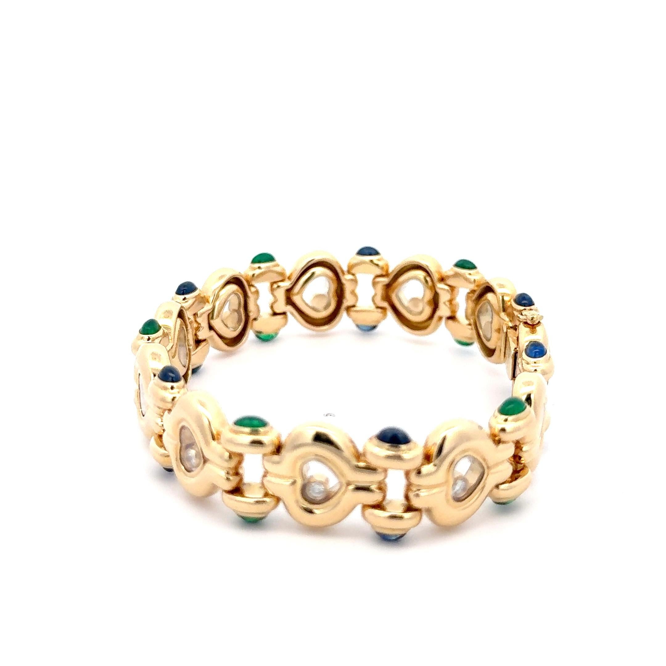 Chopard, bracelet Happy Hearts en or jaune 18 carats et diamants Pour femmes en vente