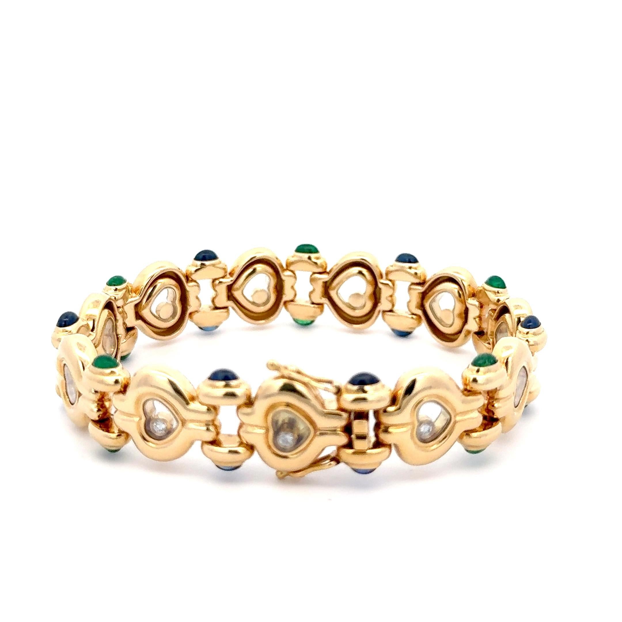 Chopard, bracelet Happy Hearts en or jaune 18 carats et diamants en vente 1