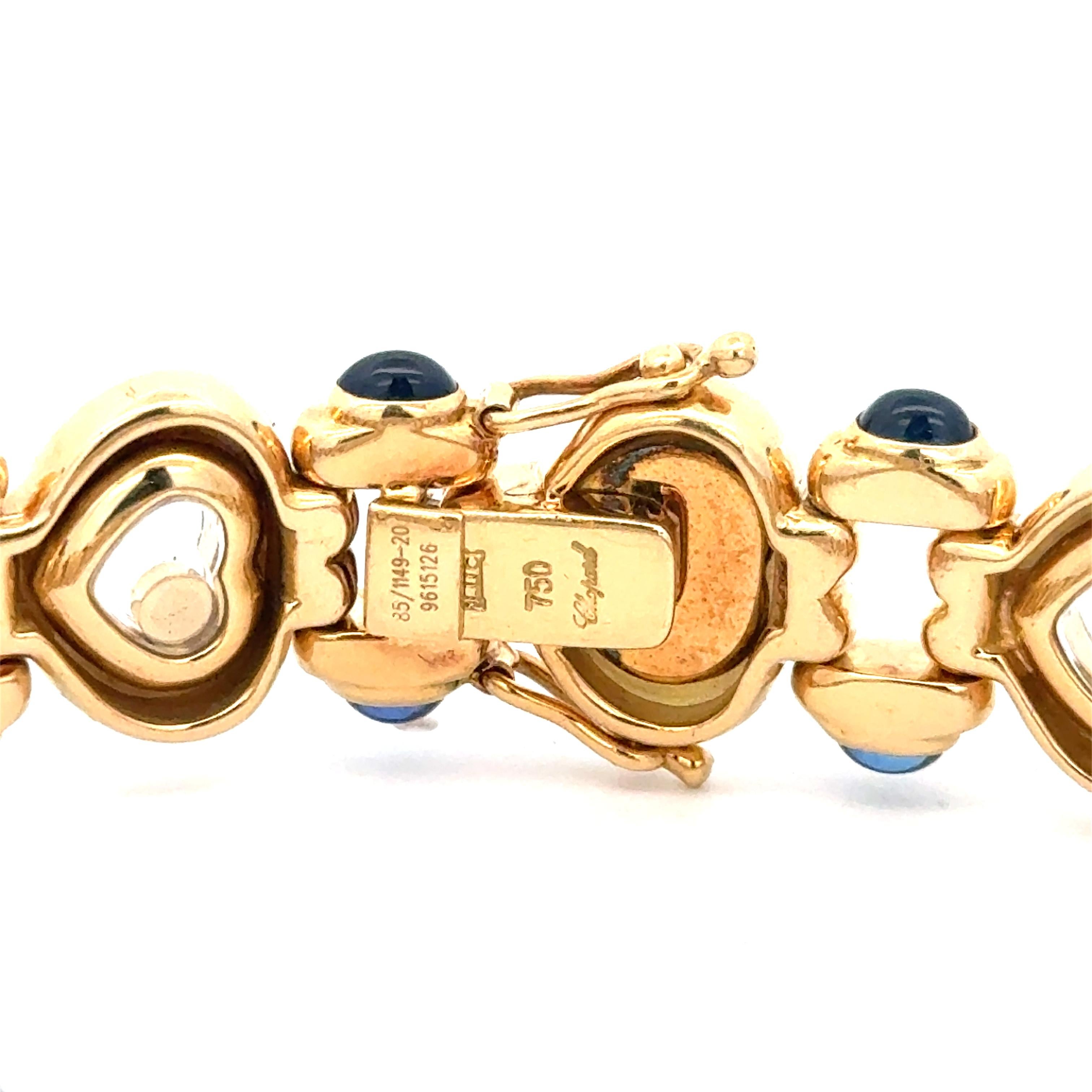 Chopard, bracelet Happy Hearts en or jaune 18 carats et diamants en vente 2