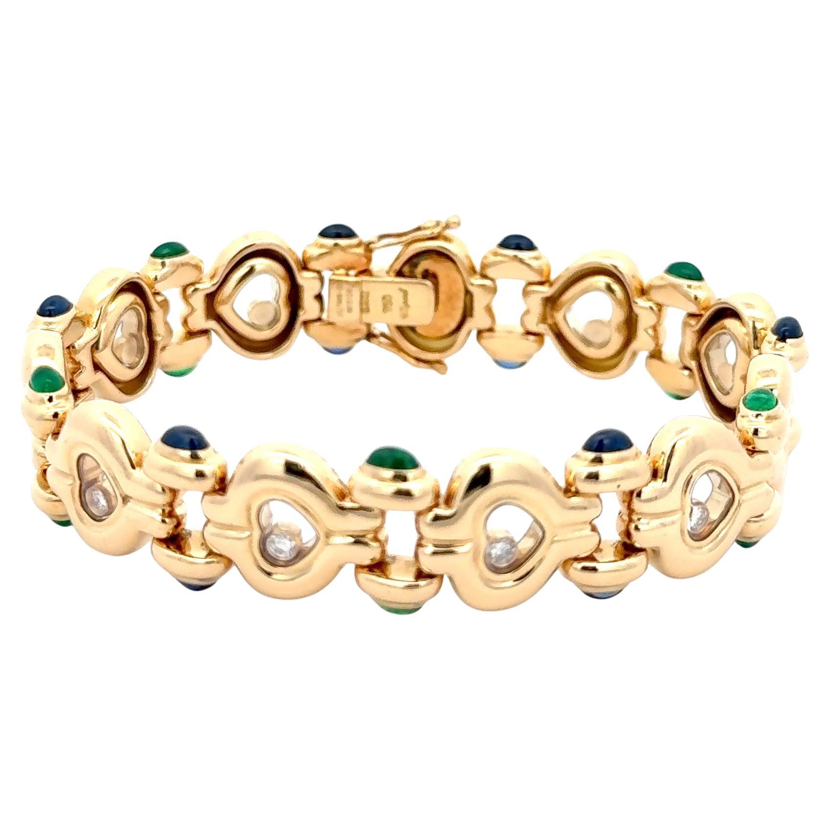 Chopard Happy Hearts Diamond Bracelet 18K Yellow Gold