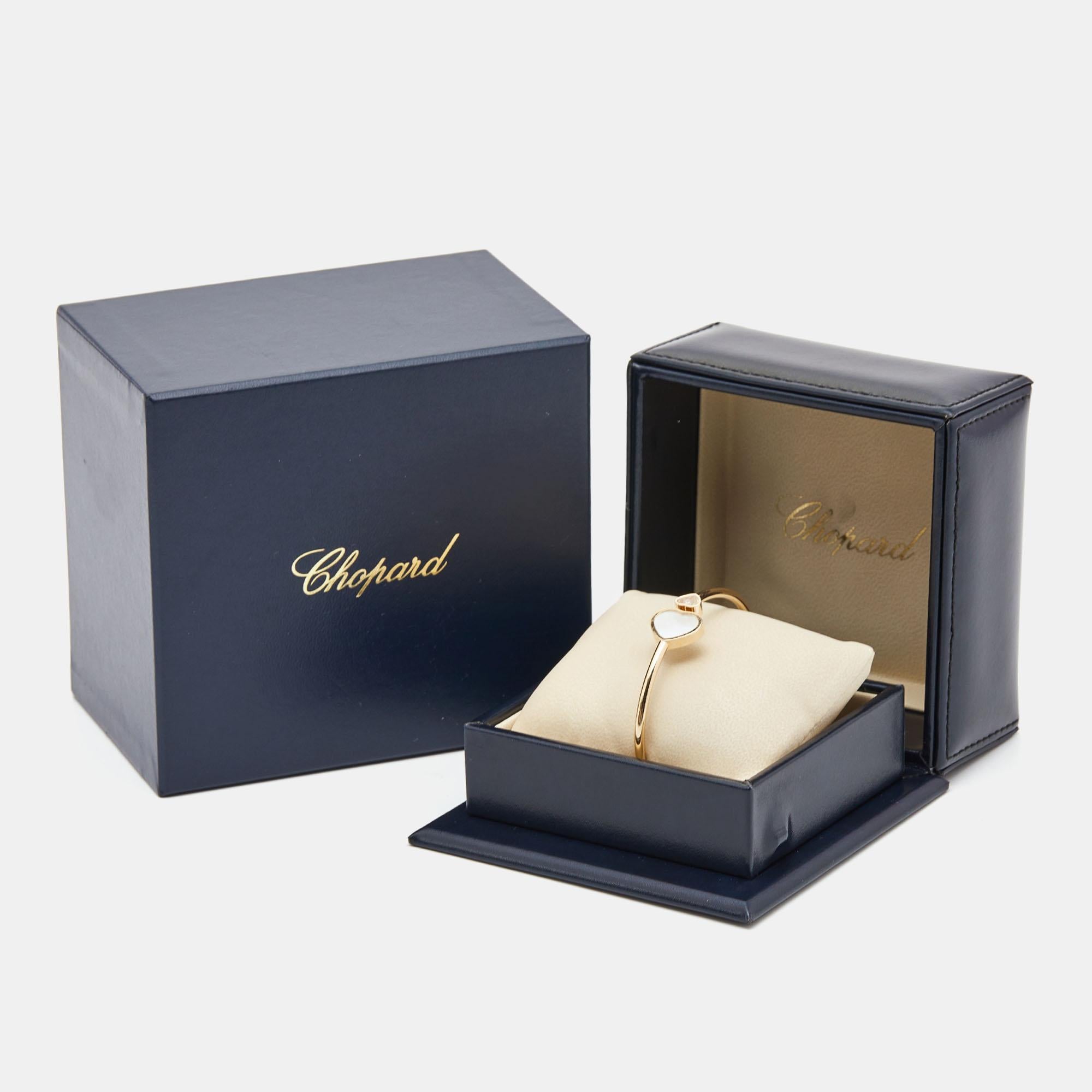 Chopard Happy Hearts Diamond Mother of Pearl 18k Rose Gold Bracelet 2