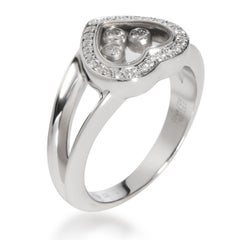 Chopard Happy Hearts Diamond Ring in 18 Karat White Gold 0.28 Carat