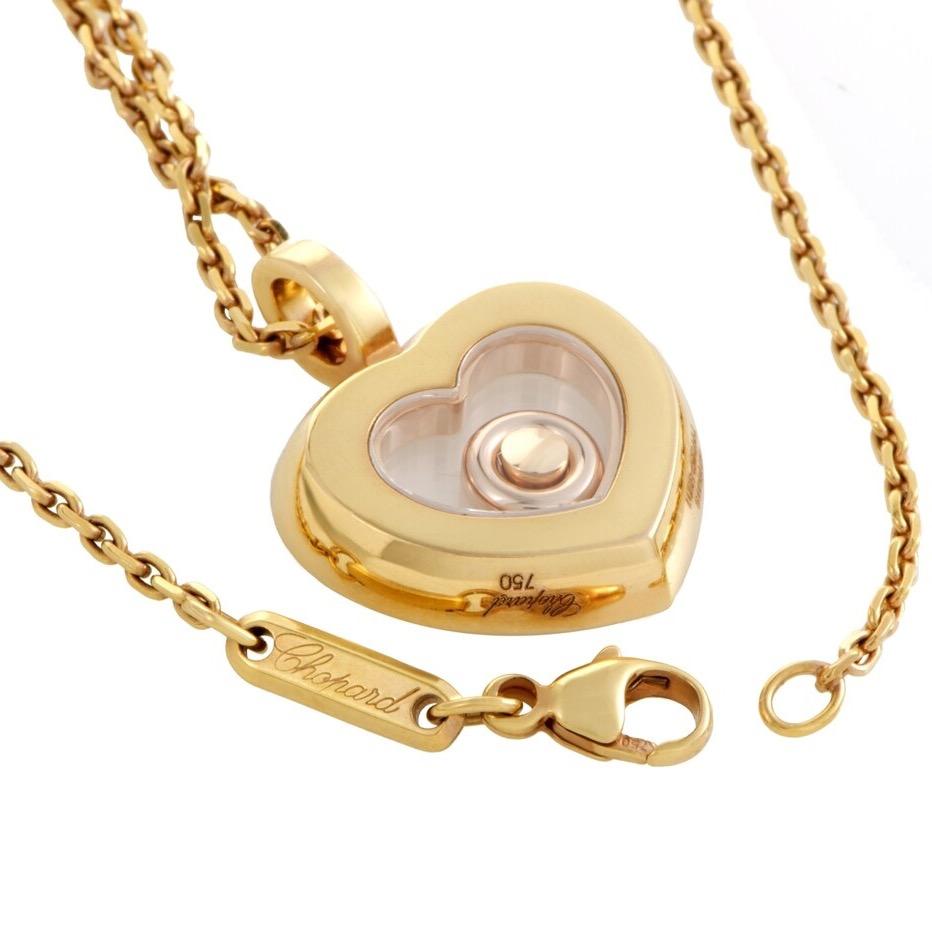 Chopard Happy Hearts Diamant-Halskette aus Roségold mit Anhänger 18 Karat Box Damen im Angebot
