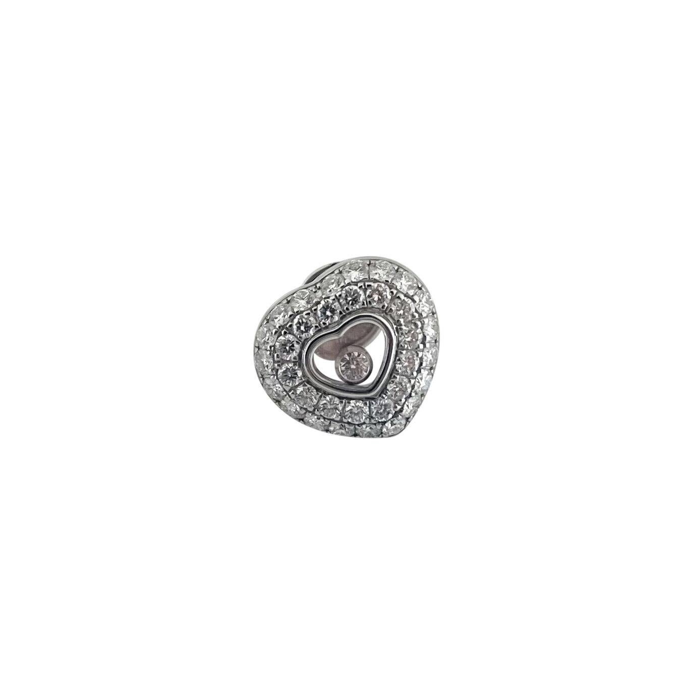 Chopard Happy Hearts Schwebende Diamant-Ohrringe aus 18 Karat Weißgold mit Schachtel im Zustand „Gut“ im Angebot in Guilford, CT