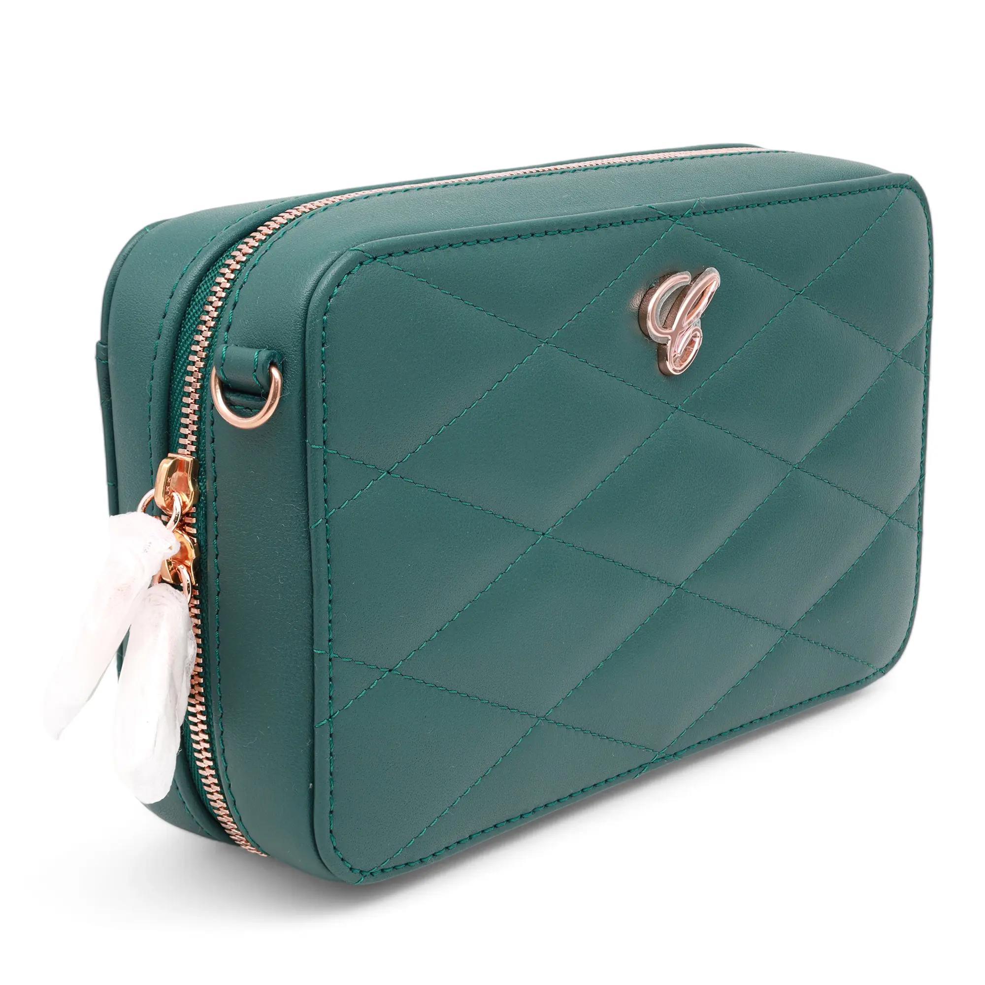 De las mujeres Bolso Chopard Happy Hearts Mini Cadena Piel Acolchada Verde 95000-1100 en venta