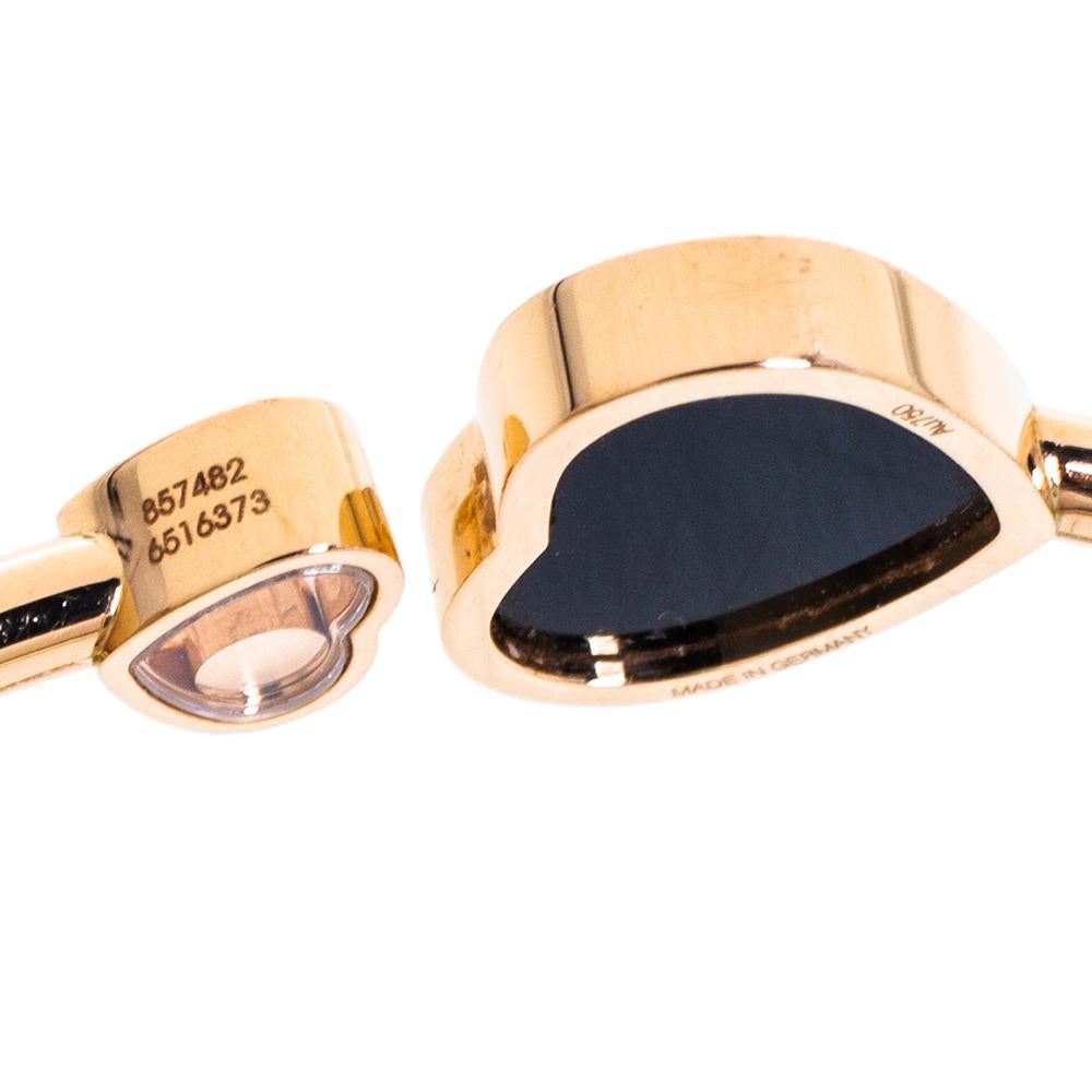Contemporary Chopard Happy Hearts Opal & Diamond 18K Rose Gold Open Bracelet S