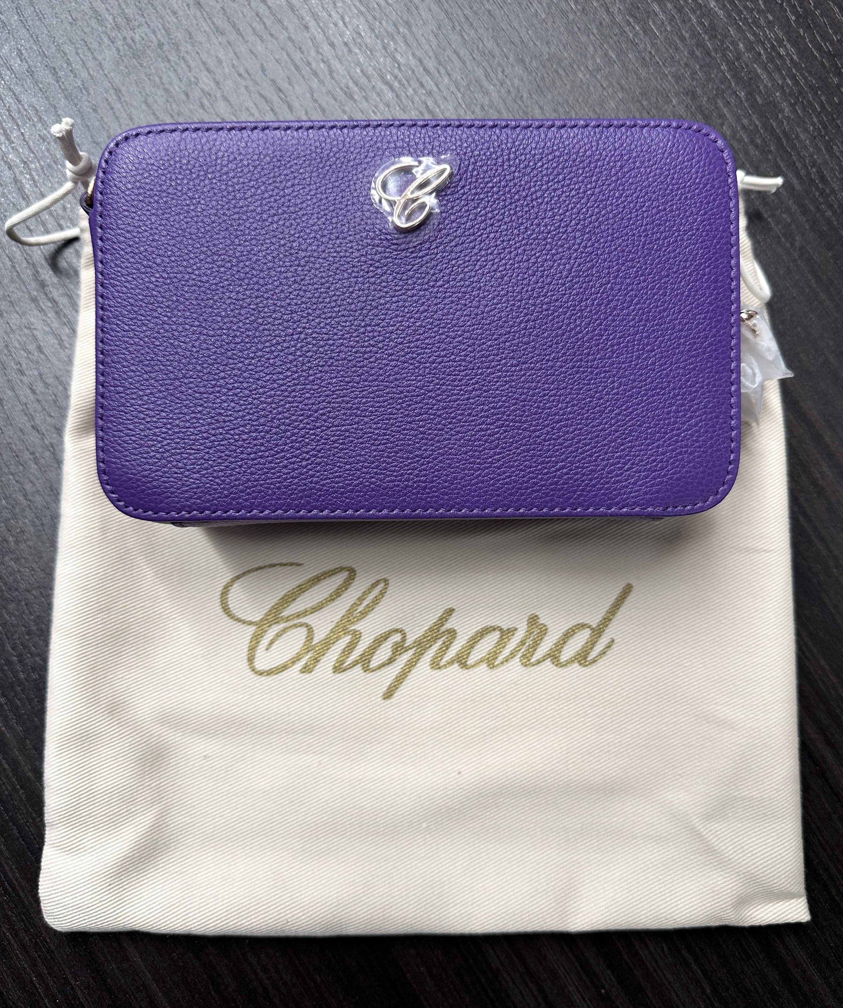 Chopard Happy Hearts Purple Grained Leather Mini Chain Handbag 95000-1180 For Sale 1