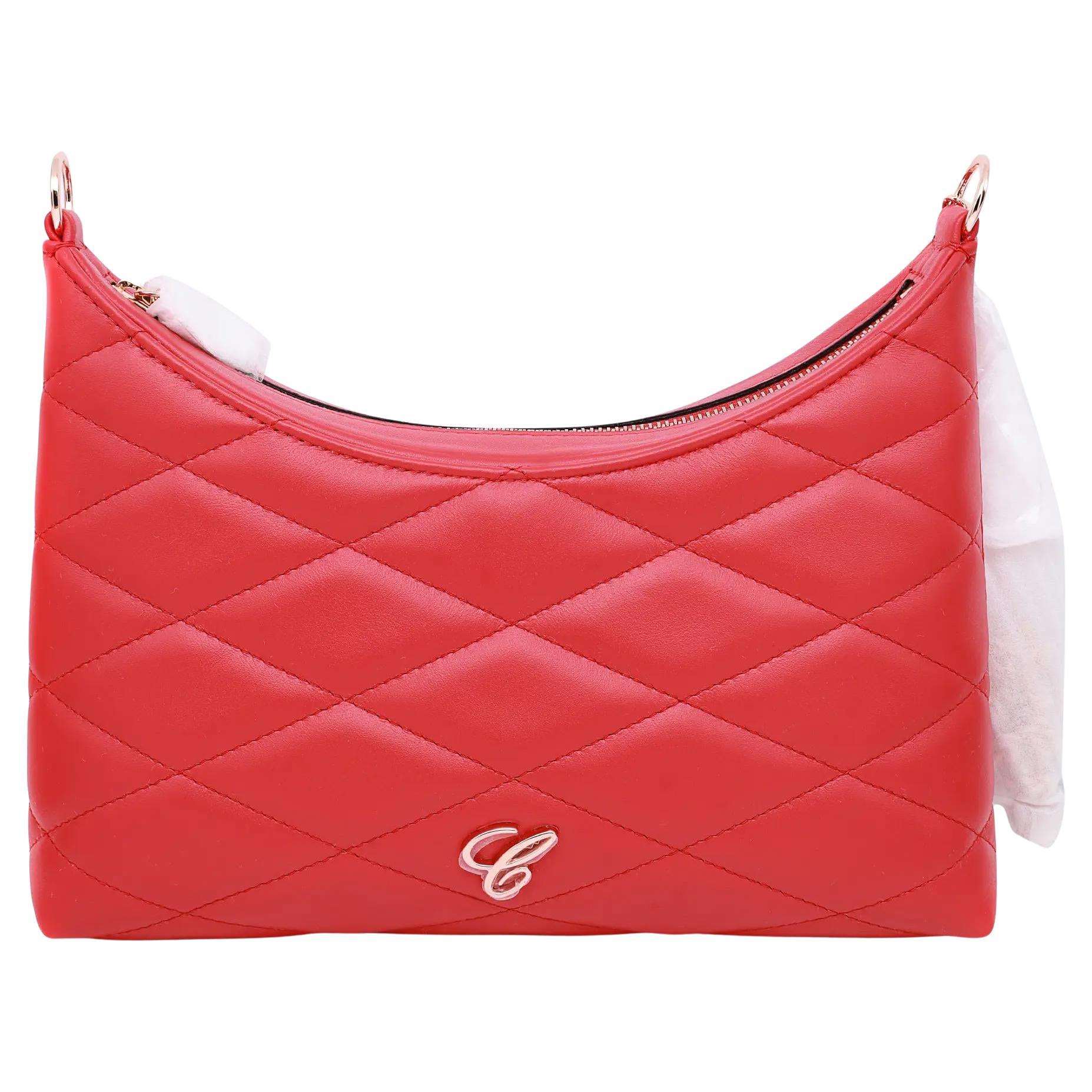 Chopard Happy Hearts Bolso de hombro de piel acolchada rojo 95000-1188 en venta