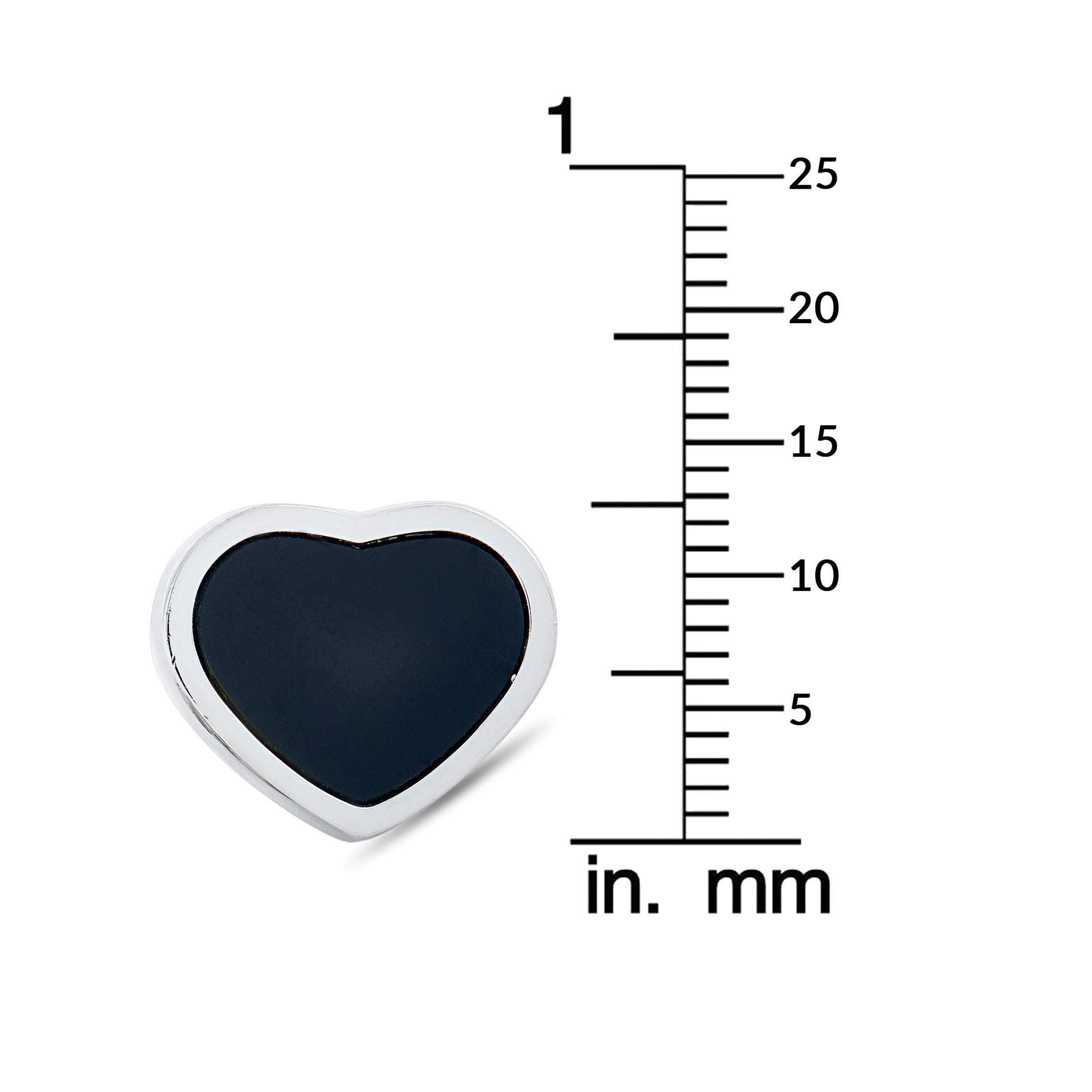 Chopard Happy Hearts White Gold and Onyx Heart Stud Earrings In New Condition In Southampton, PA