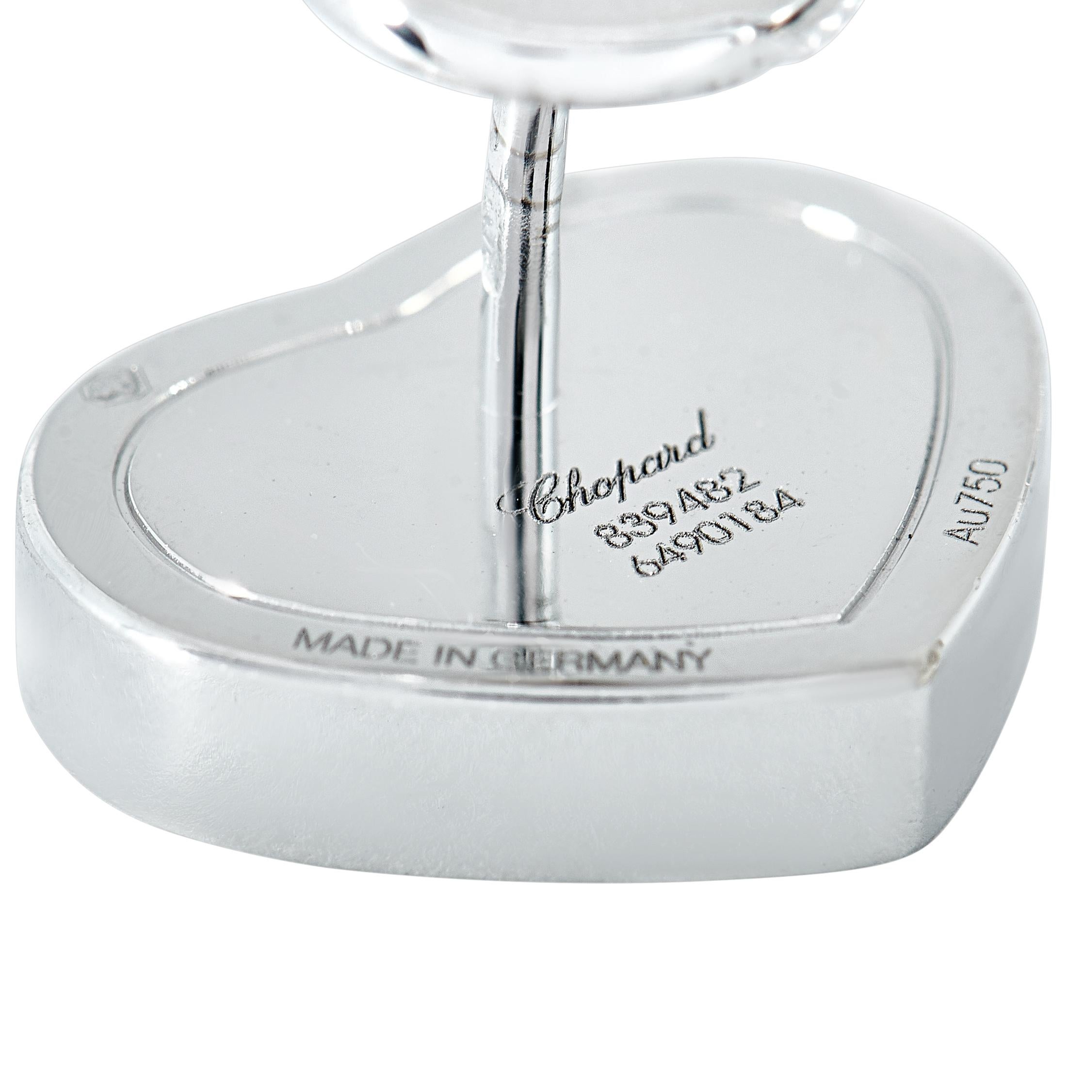 Women's Chopard Happy Hearts White Gold and Onyx Heart Stud Earrings