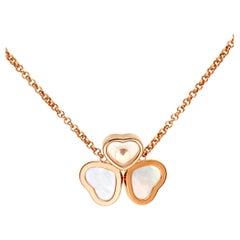 Chopard Happy Hearts Wings Diamond Mother of Pearl 18K Rose Gold Necklace