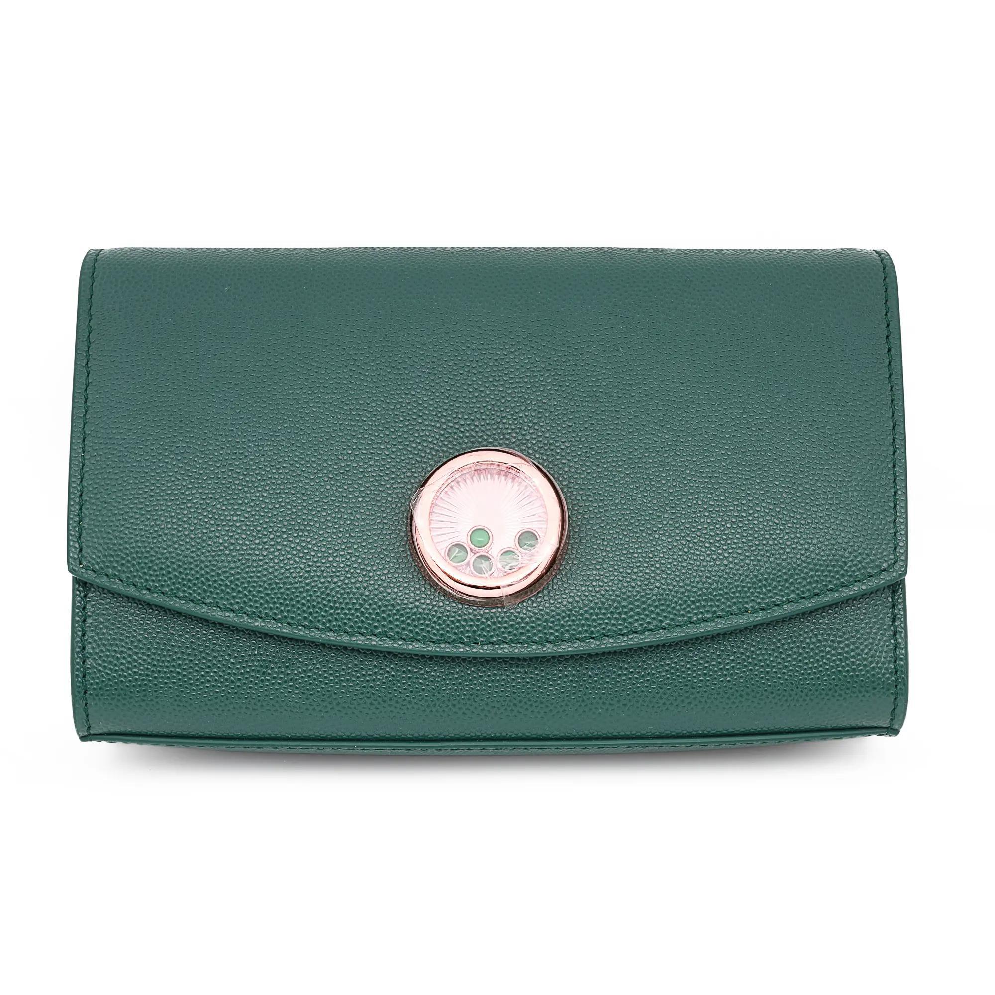 Women's Chopard Happy Malachite Cabochons Green Grained Leather Handbag 95000-0991 For Sale