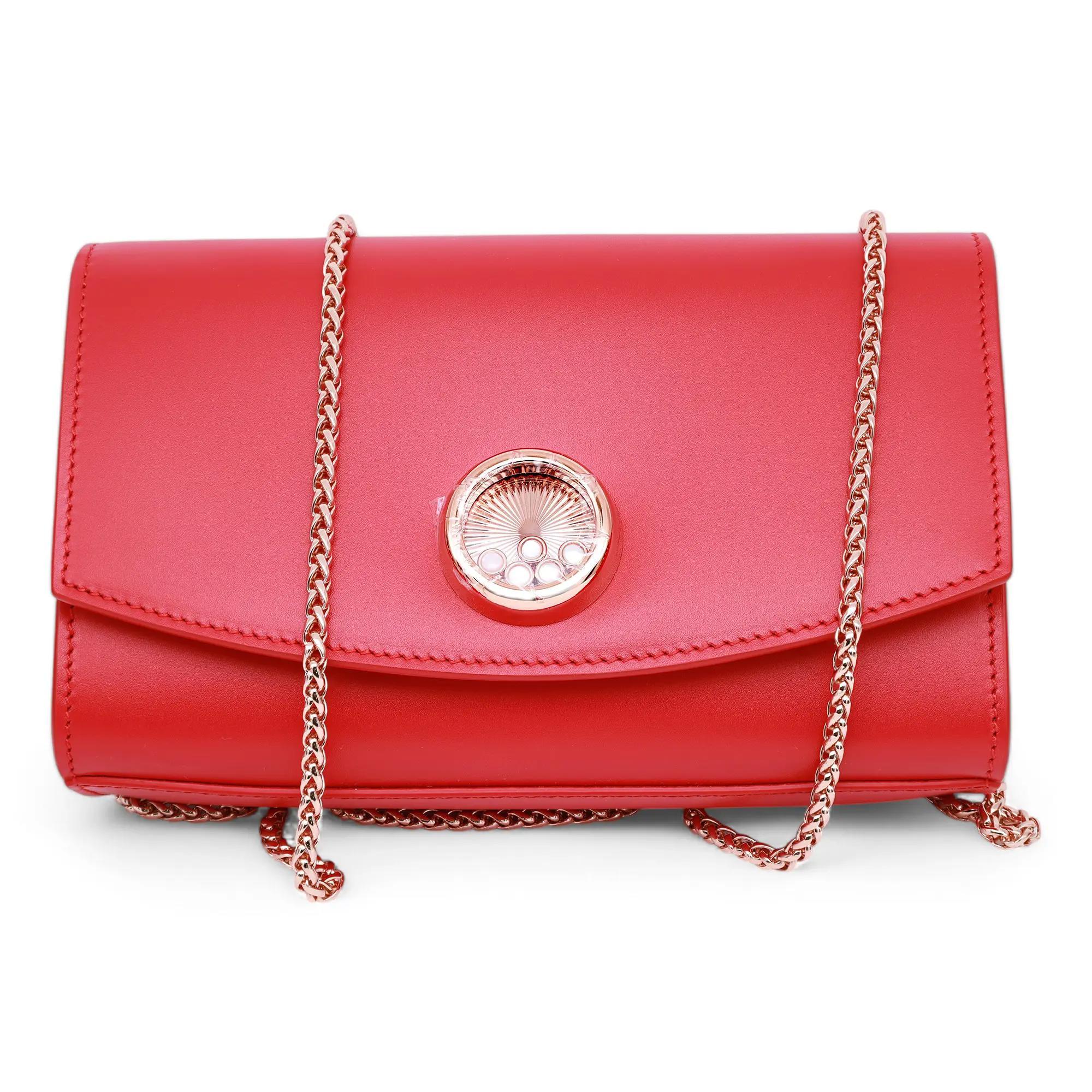 Bolso cruzado de piel roja con cabujones de nácar Happy Chopard 95000-1092 en venta