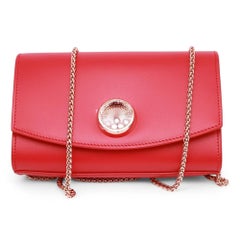 Bolso cruzado de piel roja con cabujones de nácar Happy Chopard 95000-1092