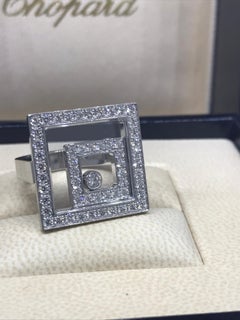 Chopard Happy Spirit 18 Karat White Gold Pave Diamond Ring 82/5977
