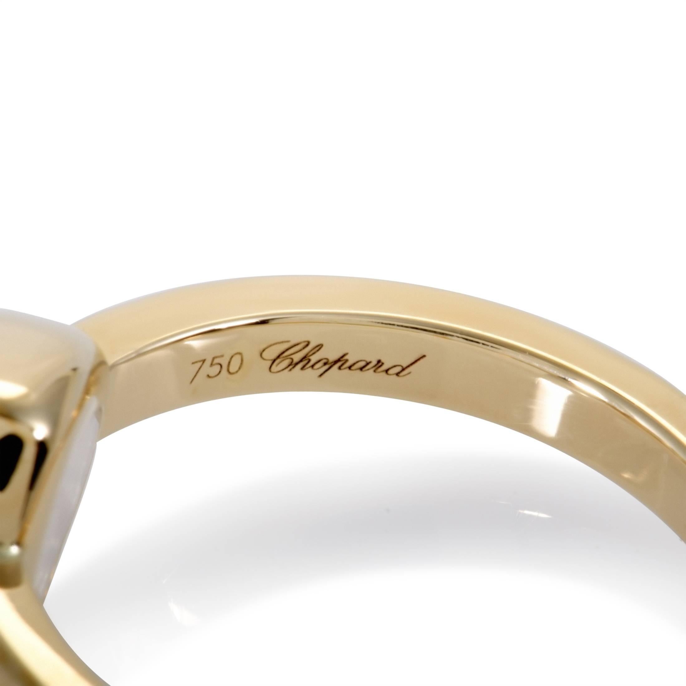 Women's Chopard Happy Spirit 18 Karat Yellow Gold Floating Diamond Small Heart Ring