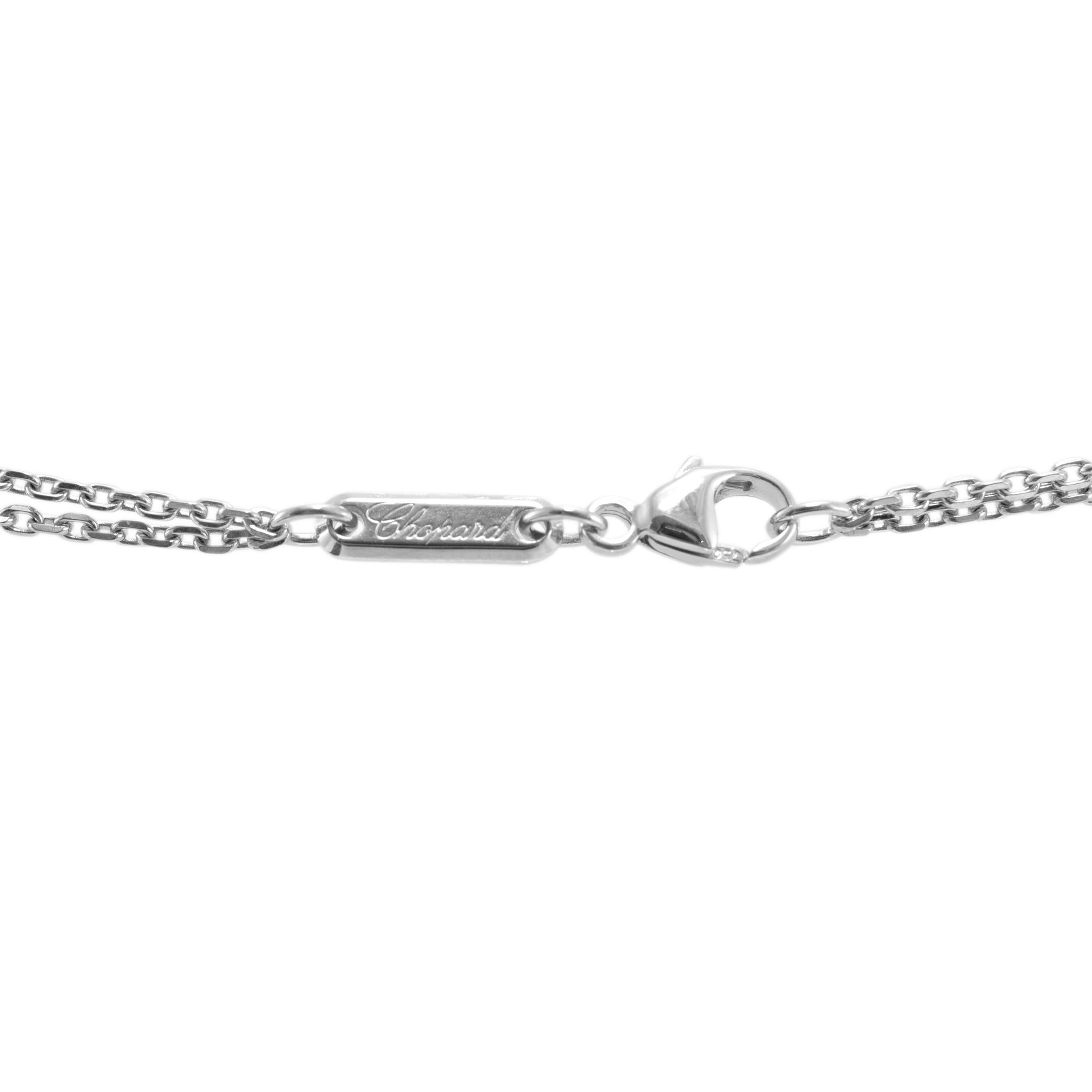 Chopard Happy Spirit 18K White Gold Diamond Pendant Necklace In Excellent Condition For Sale In Houston, TX