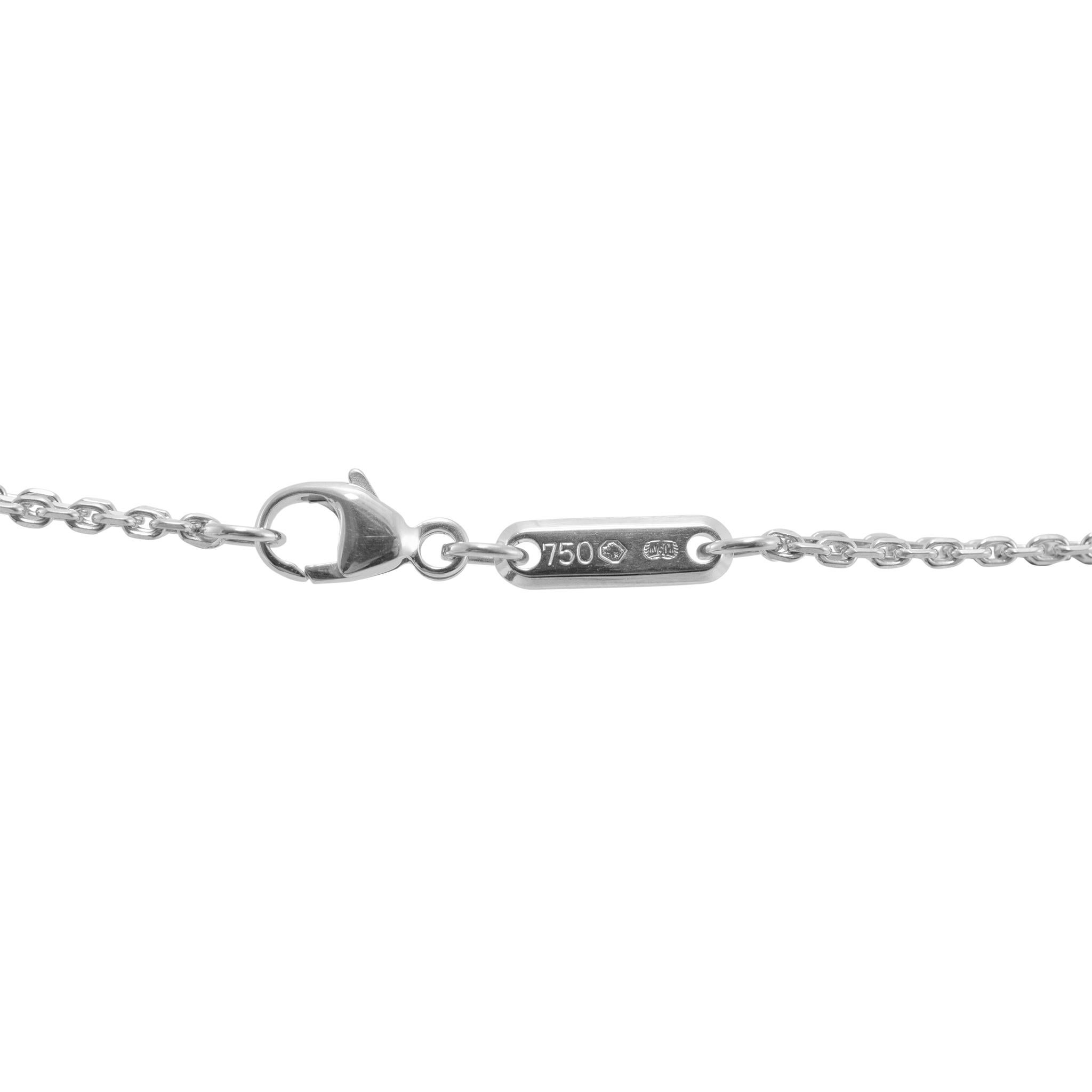 Women's Chopard Happy Spirit 18K White Gold Diamond Pendant Necklace For Sale