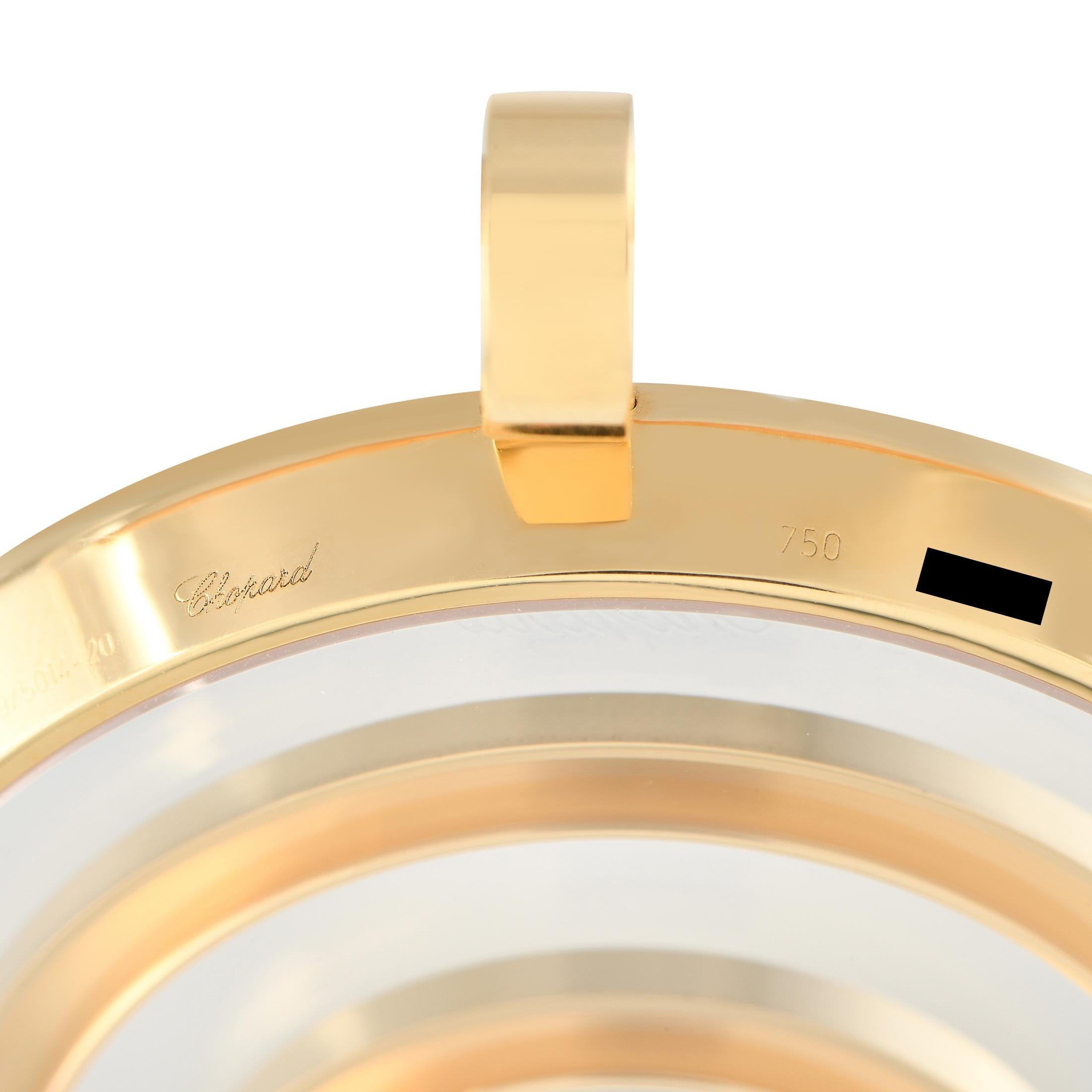 Round Cut Chopard Happy Spirit 18K Yellow Gold Diamond Pendant For Sale