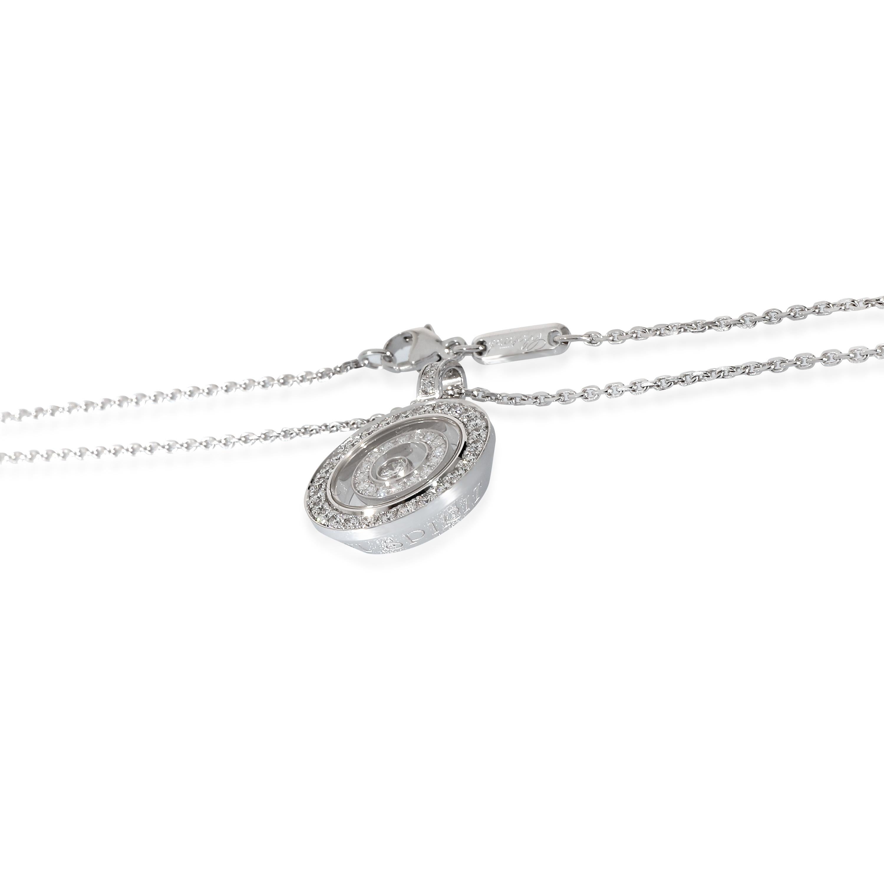 Chopard Happy Spirit Circle Diamond Necklace in 18K White Gold 0.72 CTW In Excellent Condition For Sale In New York, NY