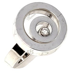Chopard Happy Spirit Circle Ring with Floating Diamond in 18 Karat White Gold