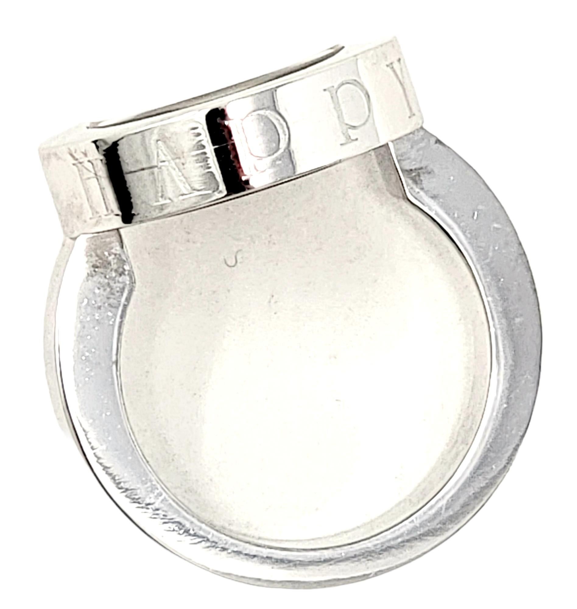 Chopard Happy Spirit Circle Ring with Floating Diamond in 18 Karat White Gold In Good Condition For Sale In Scottsdale, AZ