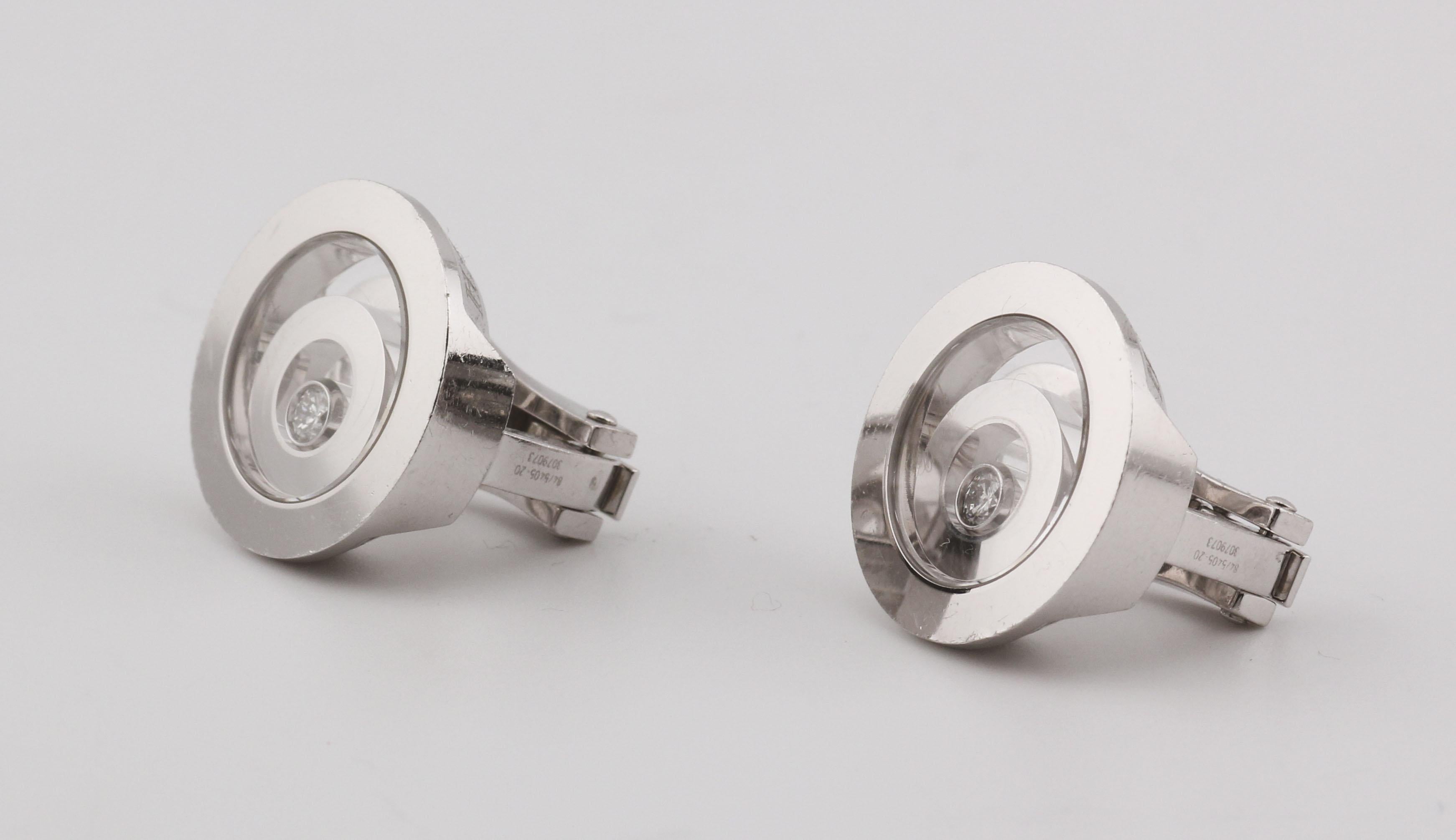 Taglio brillante Orecchini a clip Chopard Happy Spirit con diamante in oro bianco 18 carati in vendita