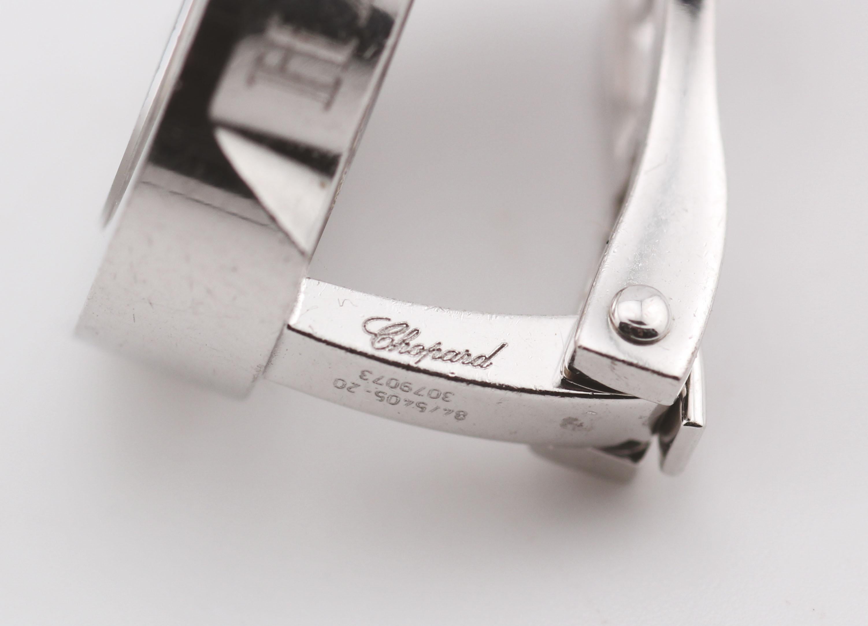 Orecchini a clip Chopard Happy Spirit con diamante in oro bianco 18 carati in vendita 1