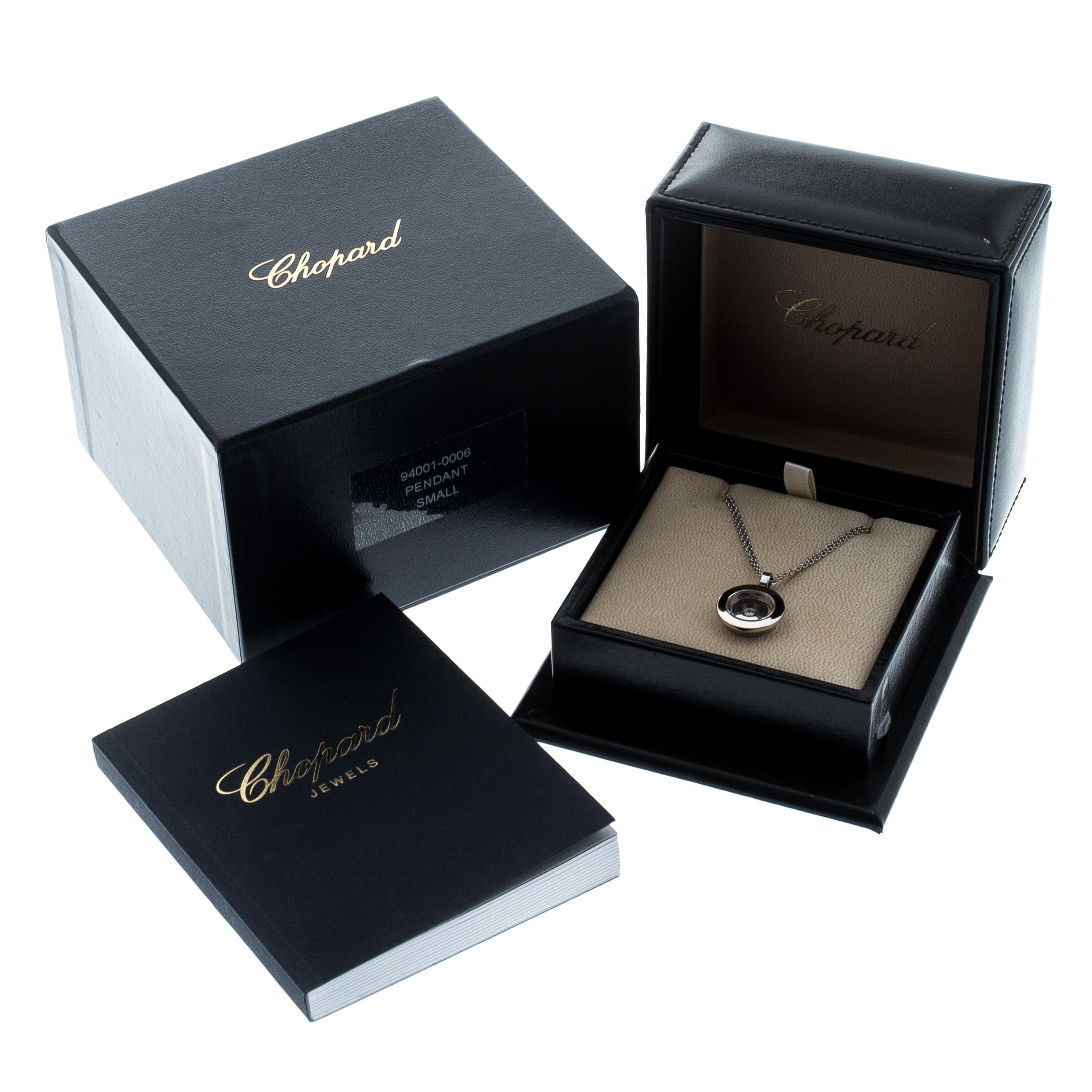 Chopard Happy Spirit Diamond 18K White Gold Pendant Double Chain Necklace 1