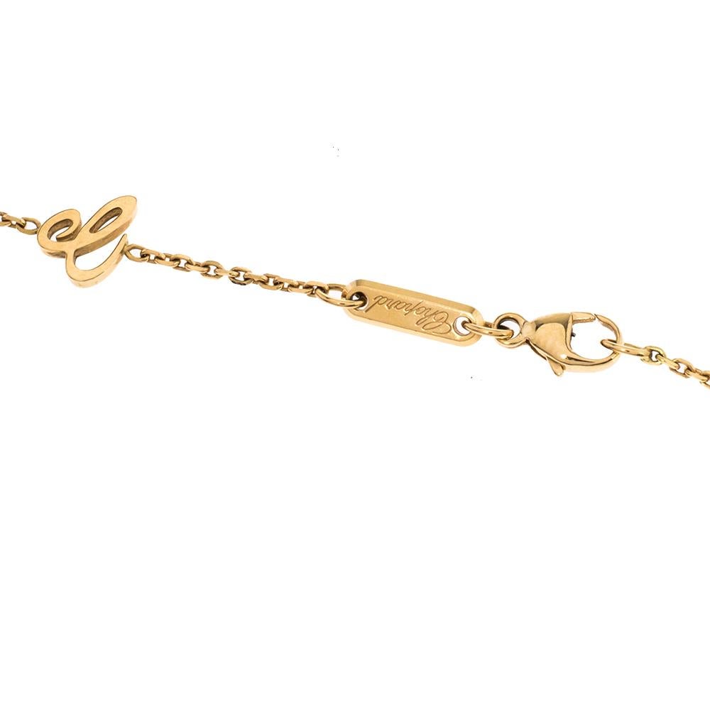 Contemporary Chopard Happy Spirit Diamond 18K Yellow Gold Pendant Necklace