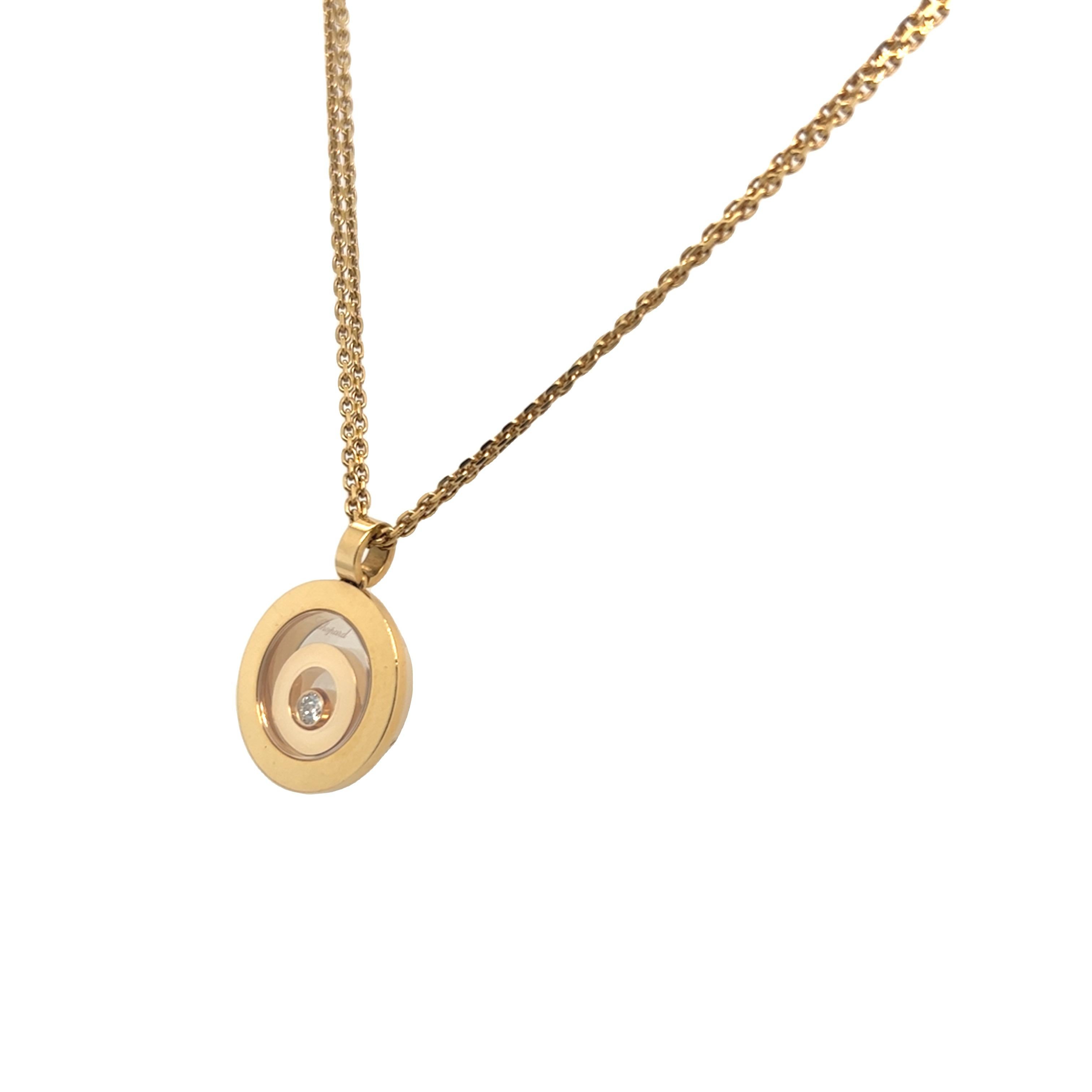 Chopard Happy Spirit Diamant-Anhänger Doppelstrang-Kette 18K Gelbgold (Zeitgenössisch)