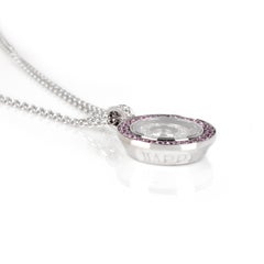 Chopard Happy Spirit Diamond and Pink Sapphire Necklace in 18K Gold 0.33 Carat