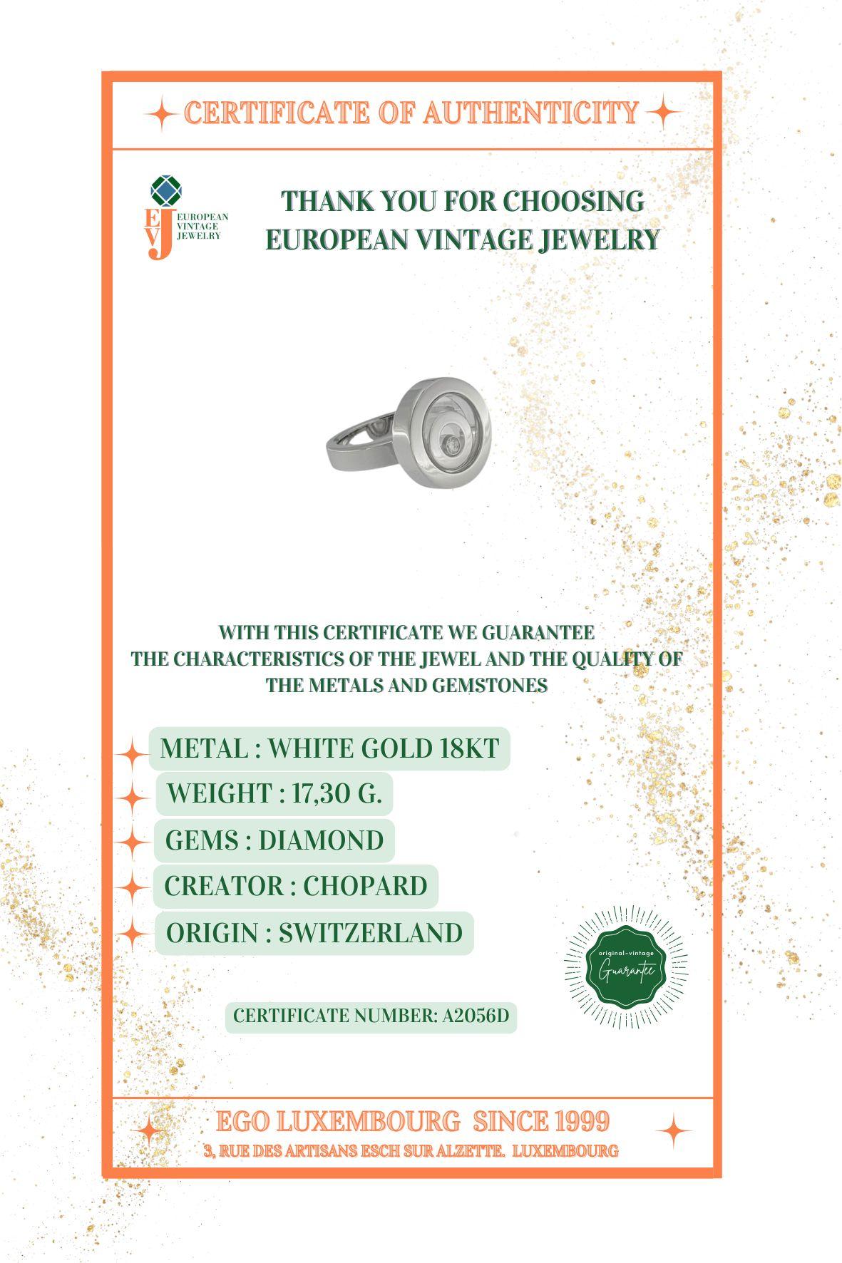 Chopard Bague à diamants Happy Spirit Or blanc 18 carats en vente 4