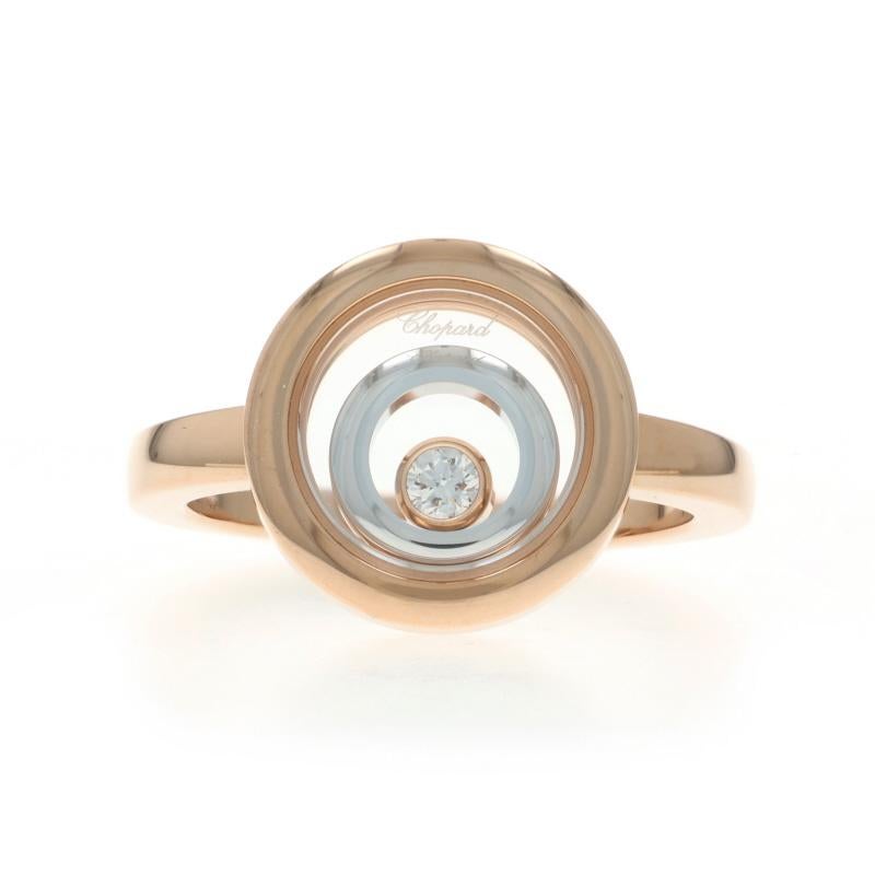 Chopard Happy Spirit Bague diamant - or jaune 18k rond brillant SZ 7 en vente