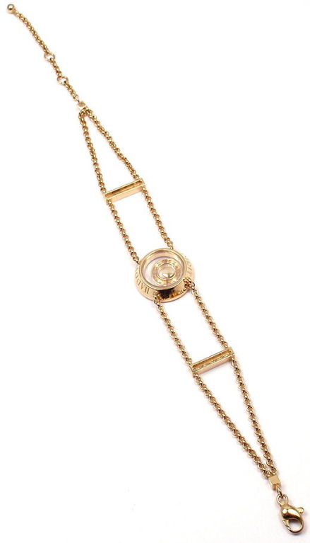 Brilliant Cut Chopard Happy Spirit Diamond Yellow Gold Bracelet For Sale