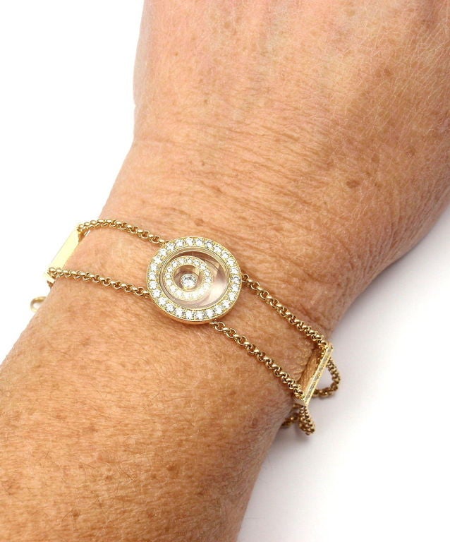 Chopard Happy Spirit Diamond Yellow Gold Bracelet For Sale 1