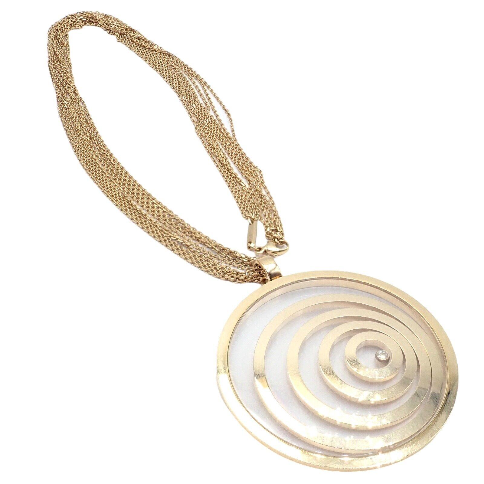 Chopard, collier pendentif Happy Spirit extra large à 5 brins en or jaune et diamants en vente 10