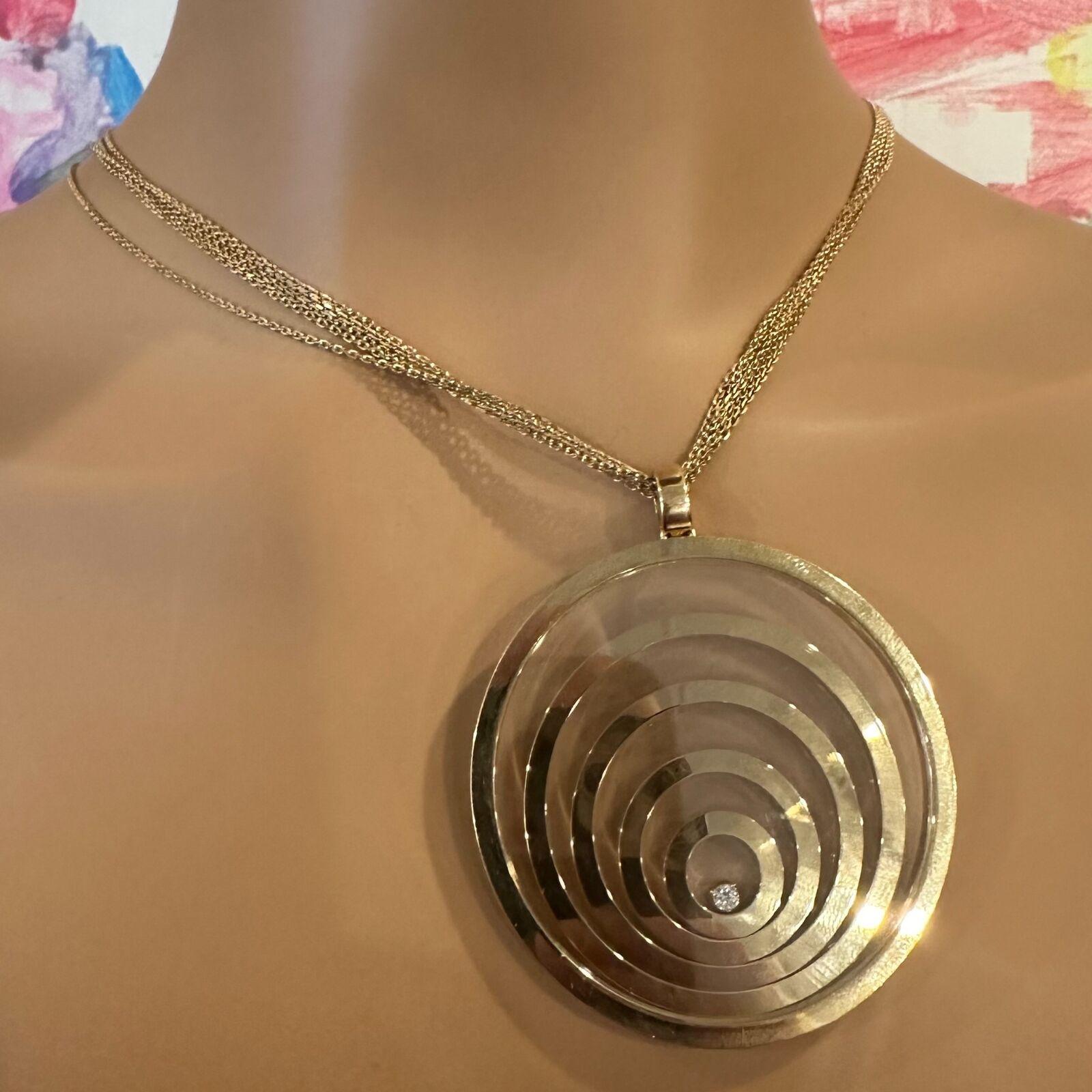 Taille brillant Chopard, collier pendentif Happy Spirit extra large à 5 brins en or jaune et diamants en vente