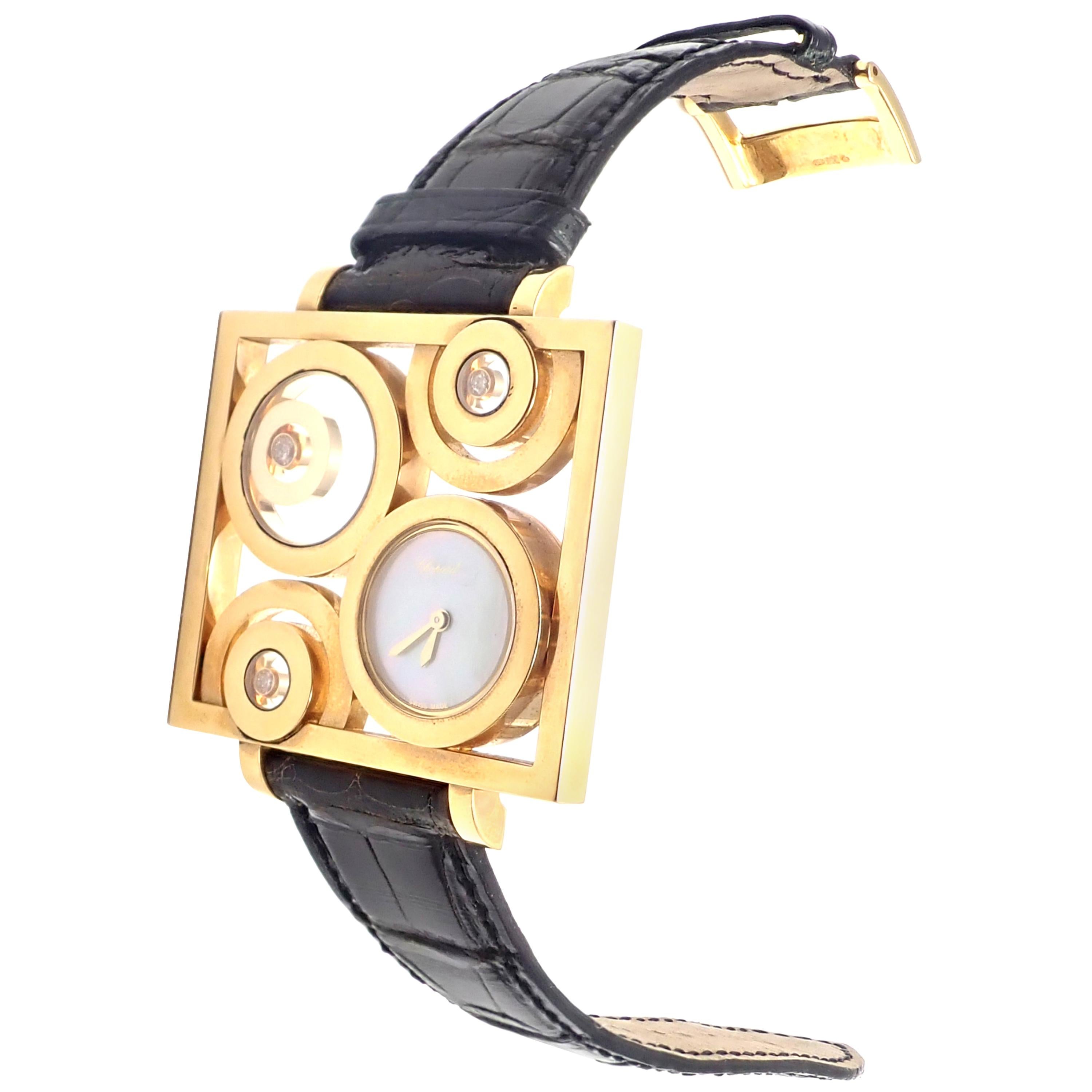 Chopard Happy Spirit Floating Diamond Yellow Gold Large Watch