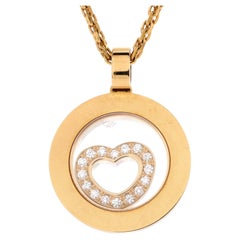 Chopard Collier pendentif Happy Spirit en forme de cœur flottant en or jaune 18 carats