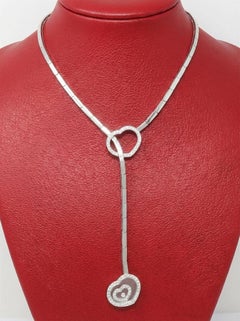 Chopard Happy Spirit Heart Diamond Drop 18k White Gold Necklace