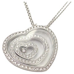 Chopard Happy Spirit Heart Diamond Large White Gold Pendant Necklace