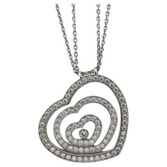 Chopard Collana con ciondolo a forma di cuore Happy Spirit in oro bianco 18 carati