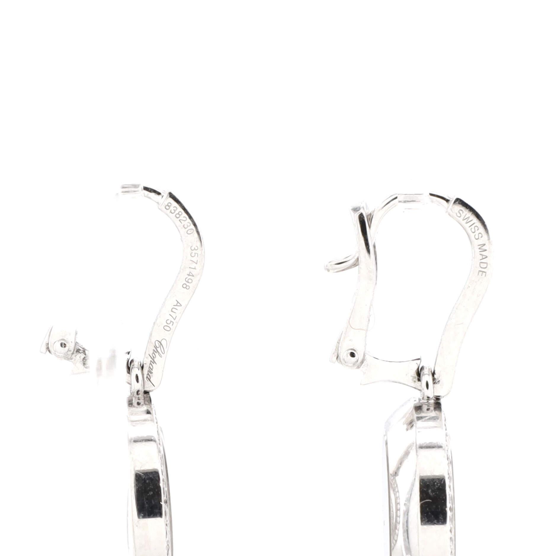Chopard Happy Spirit Hoop Earrings 18k White Gold and Pave Diamonds 1