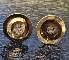 Chopard Happy Spirit Range 3 Cirlces Diamond Earrings 18k Yellow gold 22.3g